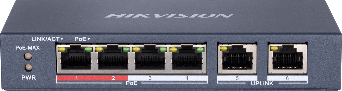Hikvision DS-3E0106P-E/M PoE switch, 4x PoE, 35W