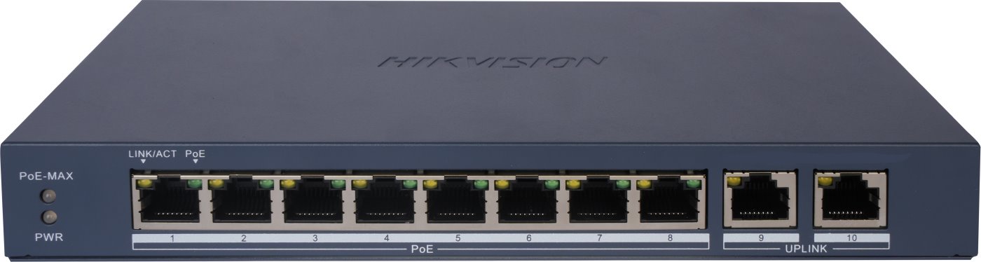 Hikvision DS-3E1510P-EI/M(B) Smart managed PoE switch, 8x PoE, 80W