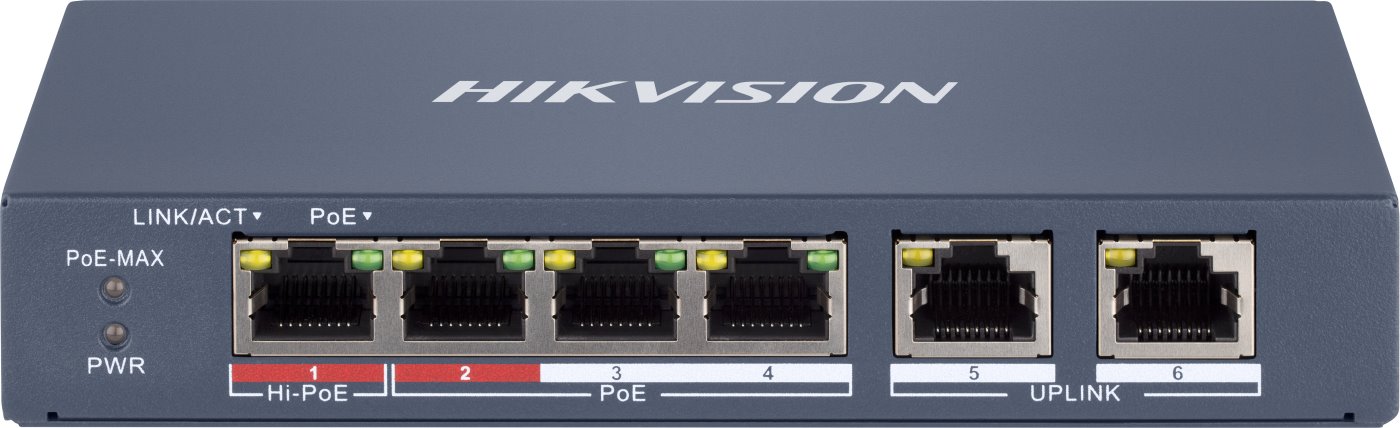 Hikvision DS-3E1106HP-EI Smart managed PoE switch, 4x PoE, 65W