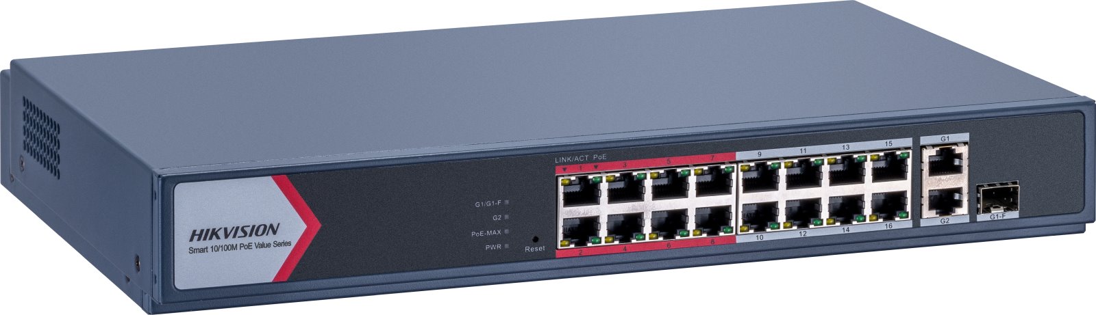 Hikvision DS-3E1318P-EI/M Smart managed PoE switch, 16x PoE, 130W