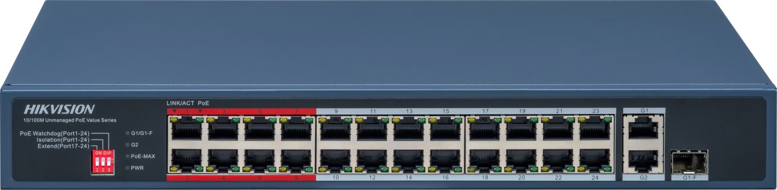 Hikvision DS-3E0326P-E/M(C) PoE switch, 24x PoE, 230W
