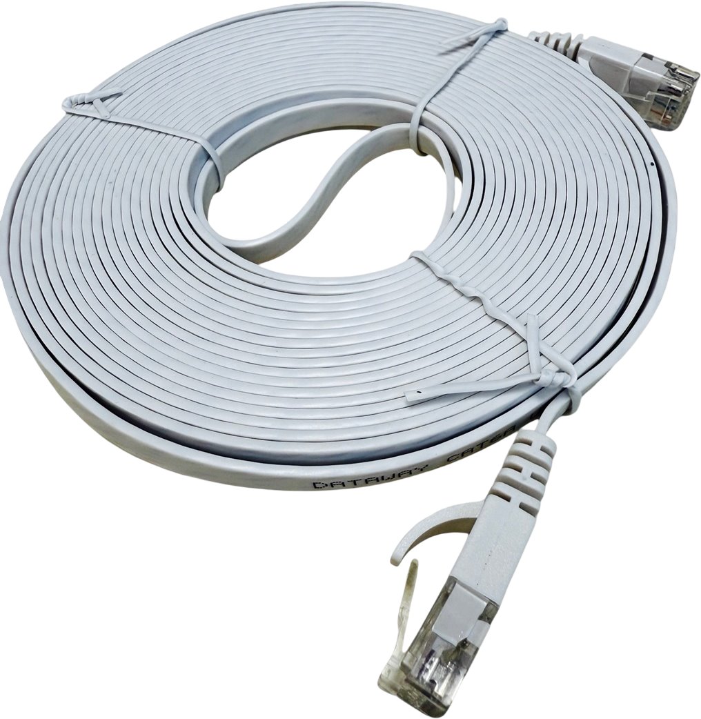 Dataway flat patch cable UTP, CAT6A, 20m, white