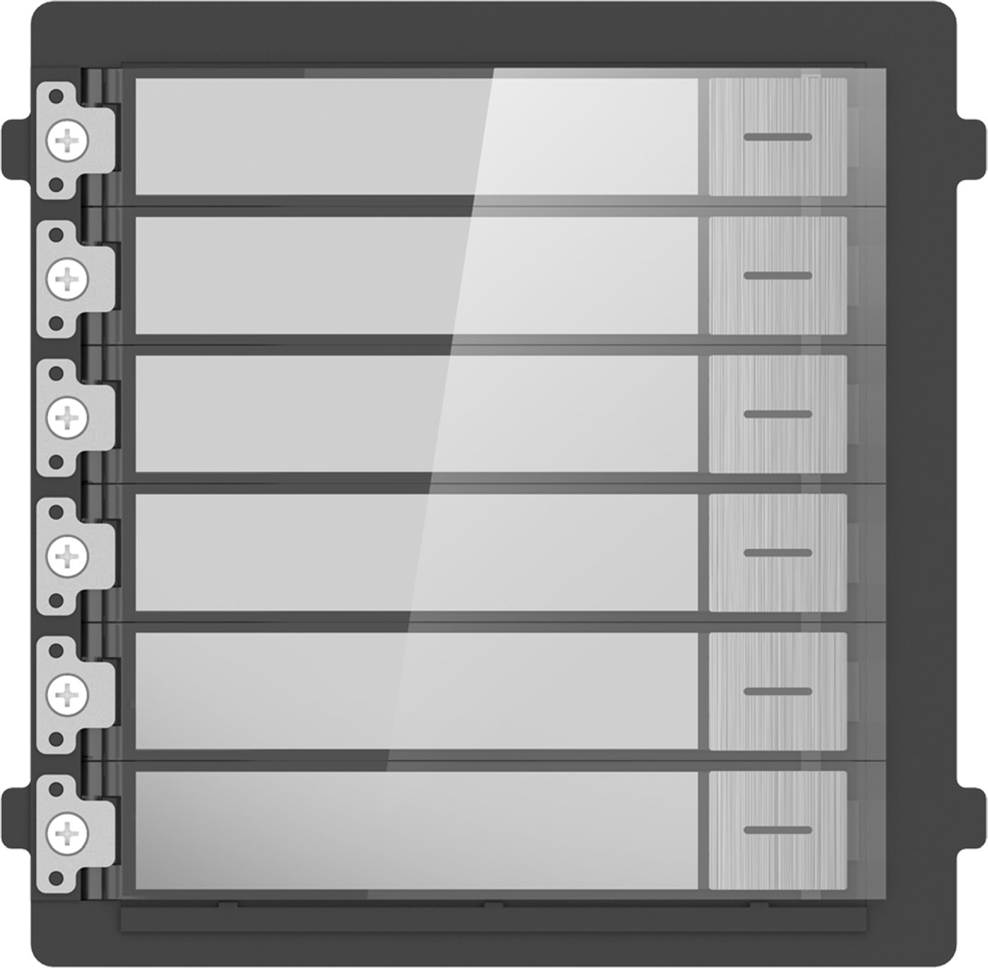 Hikvision DS-KD-KK/S Module with 6 nametag buttons for IP intercom, stainless steel