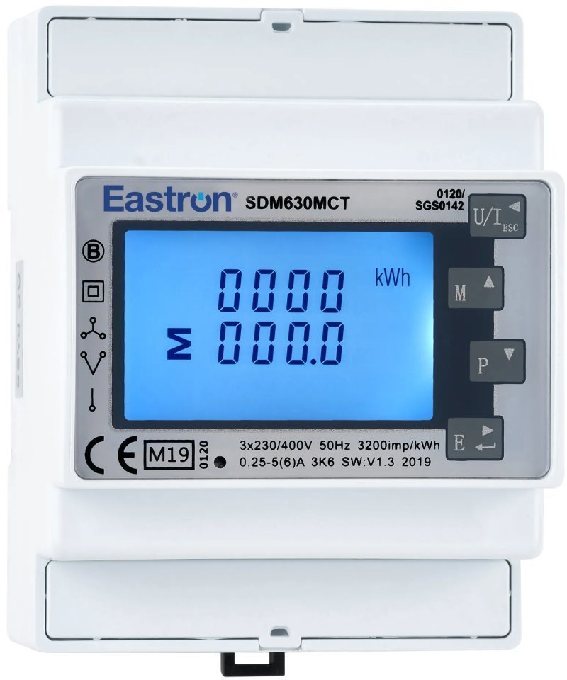 Eastron Electricity meter SDM630MCT, 1/3 phases, 500A coils
