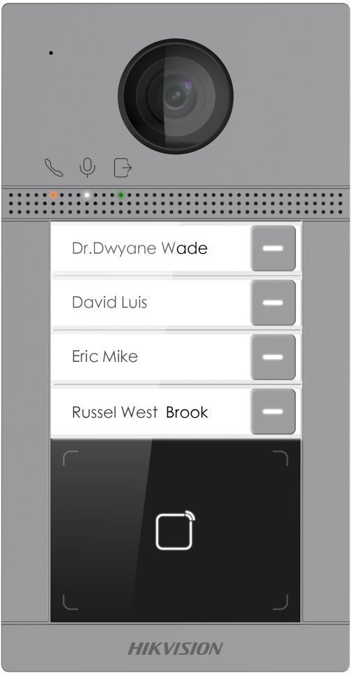 Hikvision DS-KV8413-WME1(C)/Flush, IP door intercom with 2Mpx camera and 4 buttons, flush mount