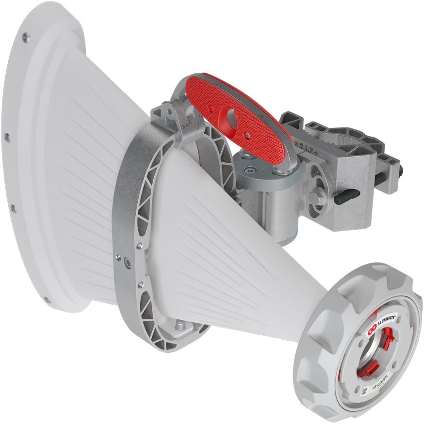 RF elements Asymmetrical sector Horn Wideband antenna with TwistPort, 5/6GHz, 16dBi, 60°