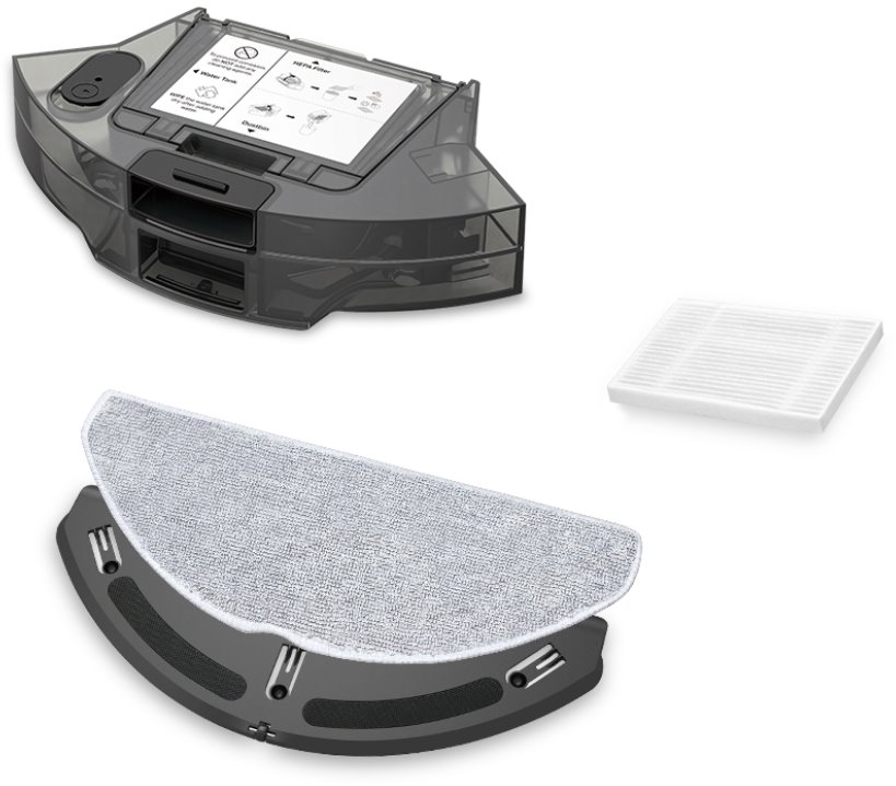 TP-Link Tapo RVA500, Dust bin and water tank