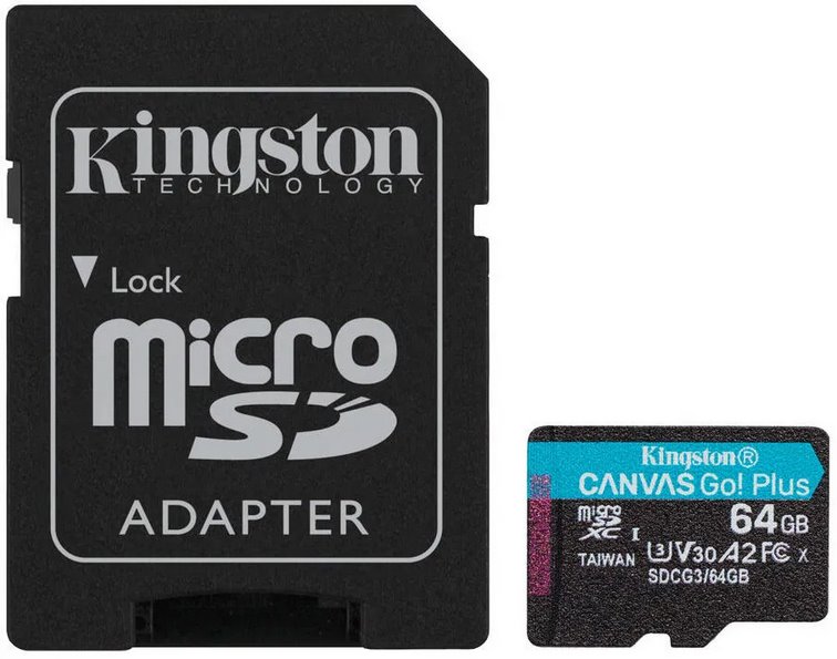 Kingston Micro SDXC Canvas Go Plus 64GB + adaptér