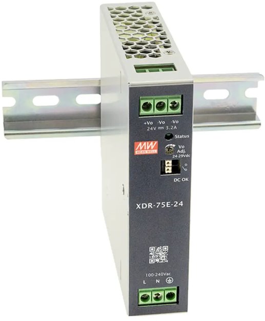 MEAN WELL XDR-75E-48 Průmyslový zdroj na DIN lištu, 76W, 48V
