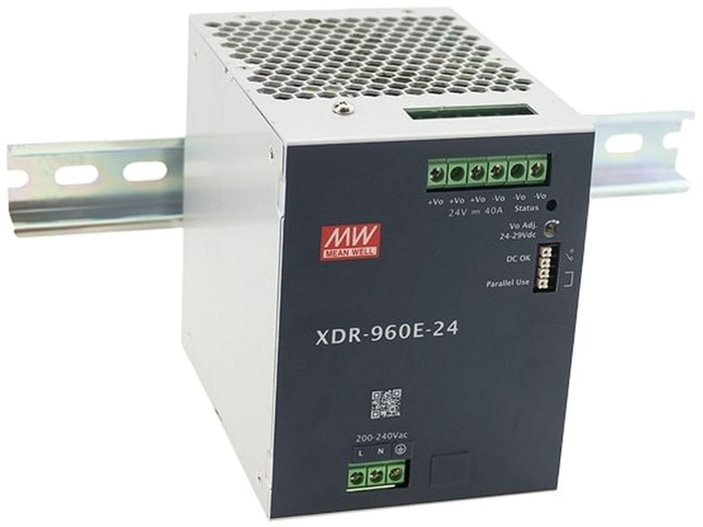 MEAN WELL XDR-960E-48 Průmyslový zdroj na DIN lištu, 960W, 48V