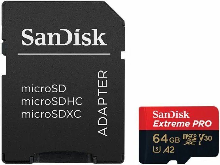 SanDisk Extreme PRO Micro SDXC 64GB + SD adaptér