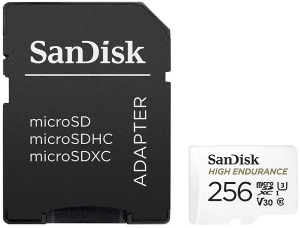 SanDisk High Endurance Micro SDXC 256GB + SD adaptér