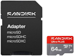 SanDisk Micro SDXC Ultra Plus 64GB + SD adaptér
