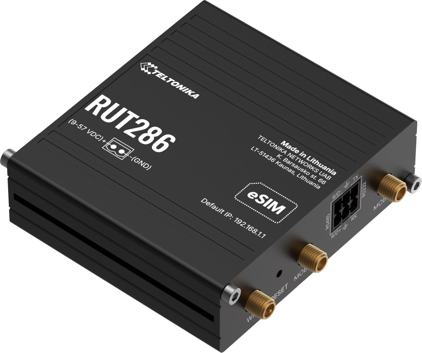 Teltonika RUT286 Průmyslový LTE Wi-Fi Router, eSIM, RS232 a RS485