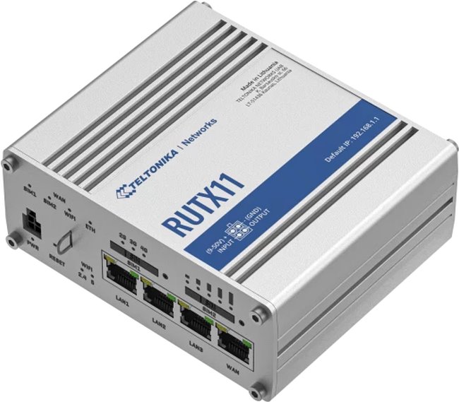 Teltonika RUTX11 Průmyslový LTE Wi-Fi Router, GPS, BT
