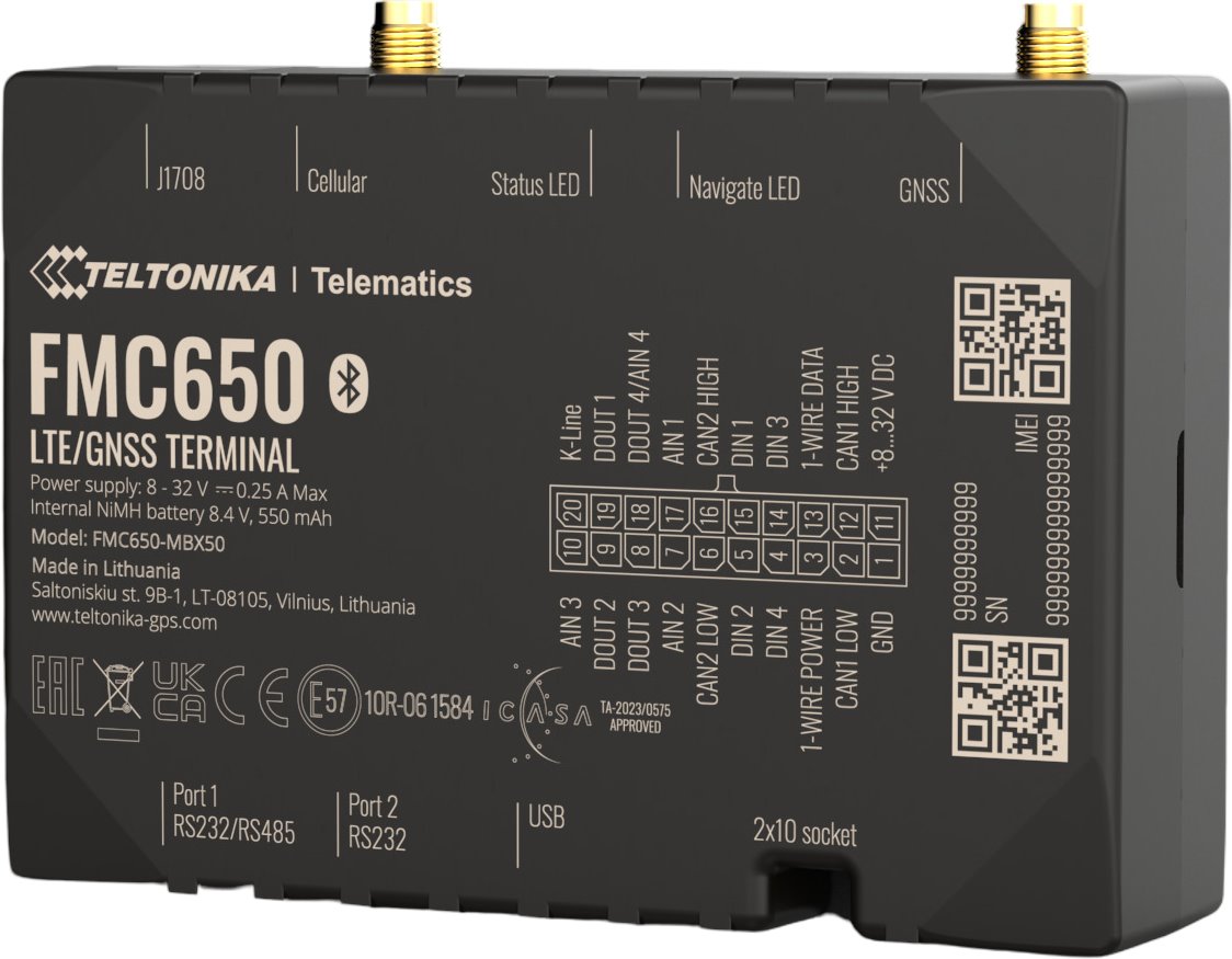 Teltonika Telematics FMC650, Profesionální GPS tracker s 4G LTE Cat 1 a eSIM