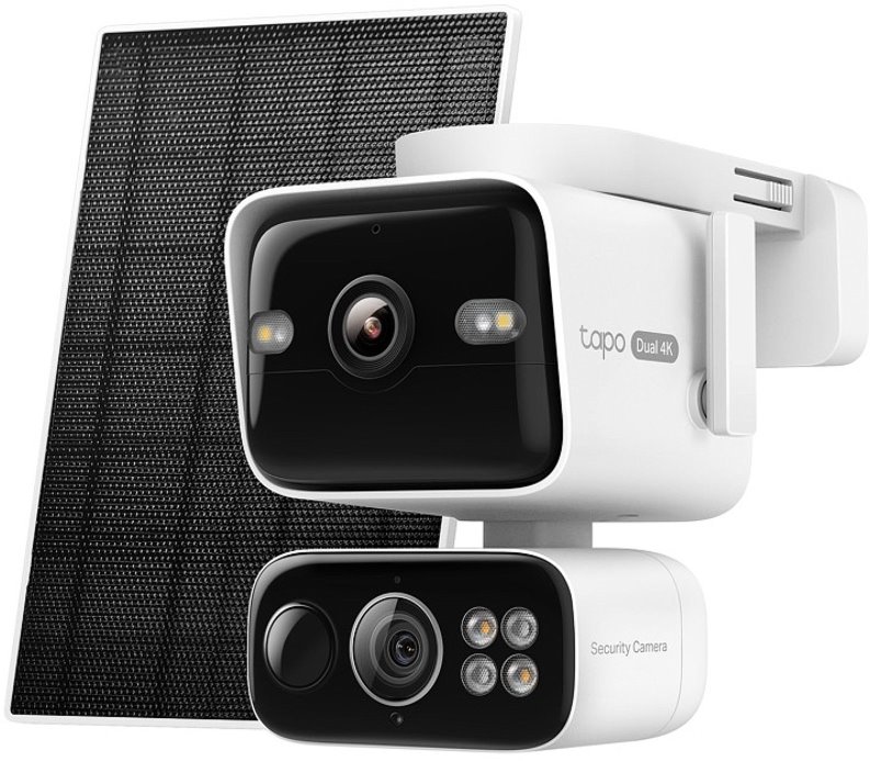 TP-Link Tapo C675D KIT Bezpečnostní otočná kamera s naklápěním a dvěma objektivy + solární panel, 8Mpx