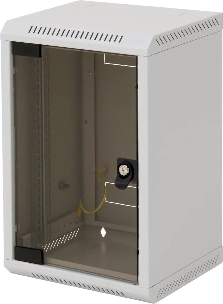Triton 10" jednodílný rack 6U/260mm prosklené dveře, šedý