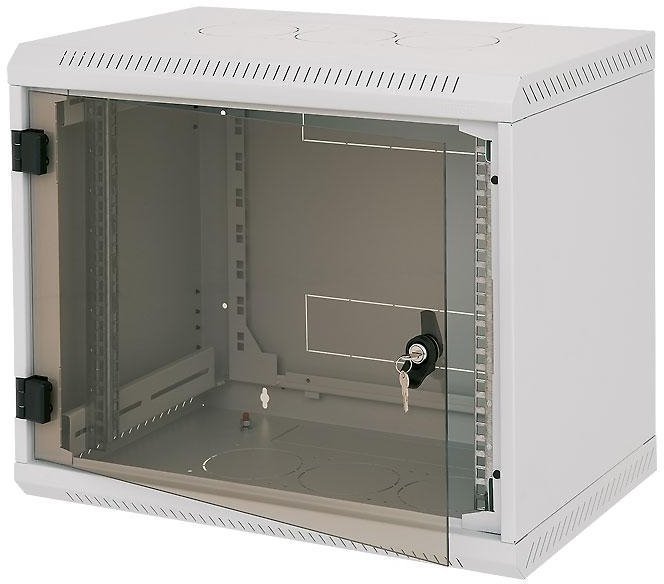 Triton 19" jednodílný rack 18U/500mm prosklené dveře, šedý
