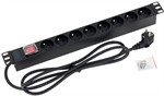 Triton rozvodný panel RAB-PD-X03-A1, 19", 8x 230V, vypínač, 2m kabel