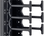 Triton vertikální vyvazovací panel RAB-VP-H45-X1, 45U - hřeben, černý