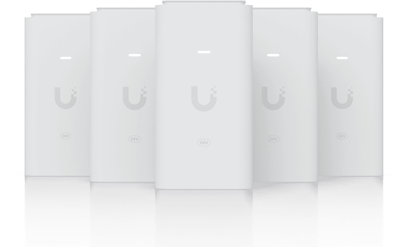 Ubiquiti UACC-Adapter-PoE-24-12W, Gigabitový PoE Injektor, 24V/0.5A (12W), 5 pack