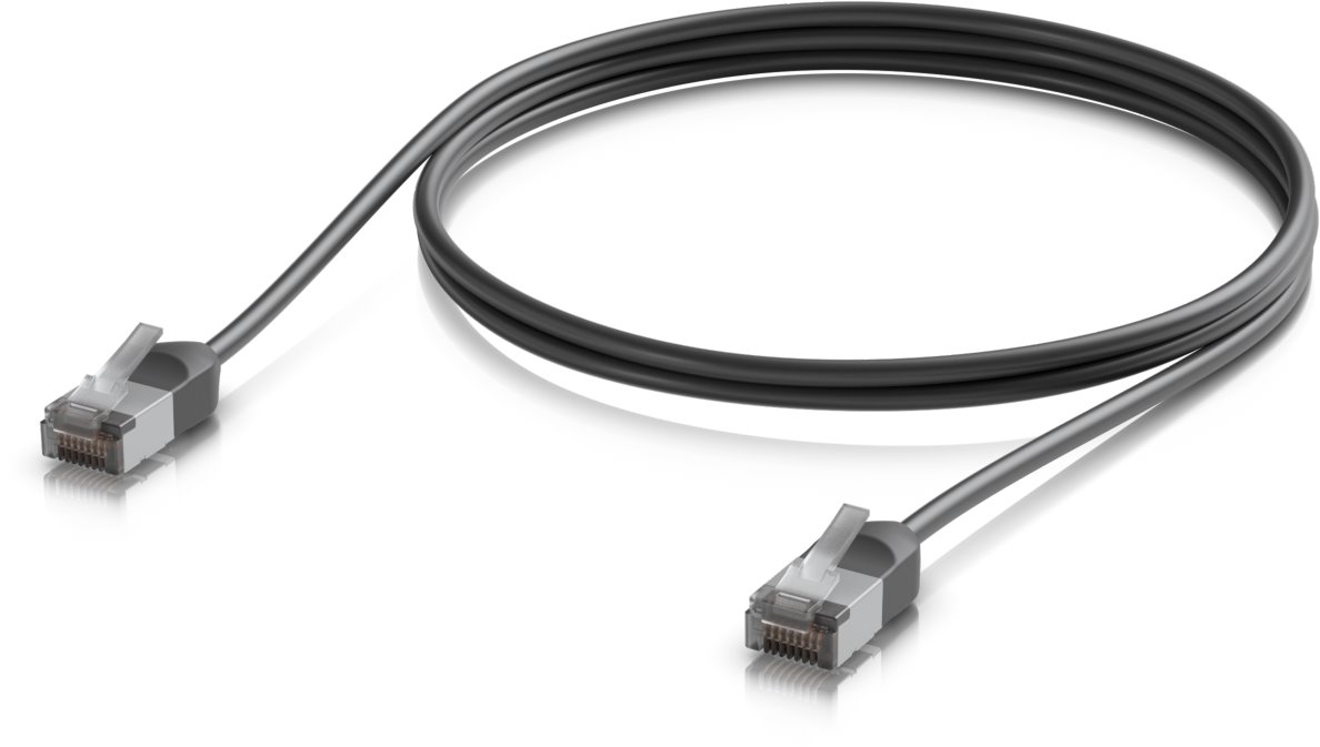 Ubiquiti UniFi venkovní premium Cat6A patch kabel, 1m, černý