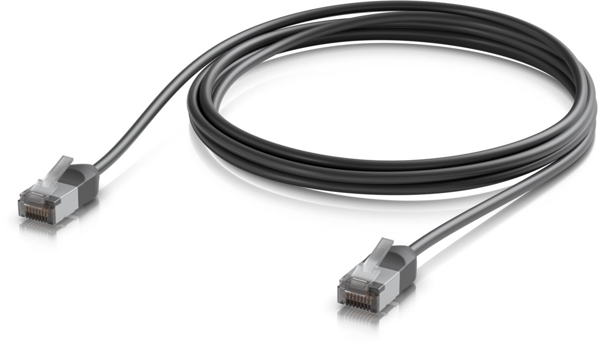Ubiquiti UniFi venkovní premium Cat6A patch kabel, 2m, černý