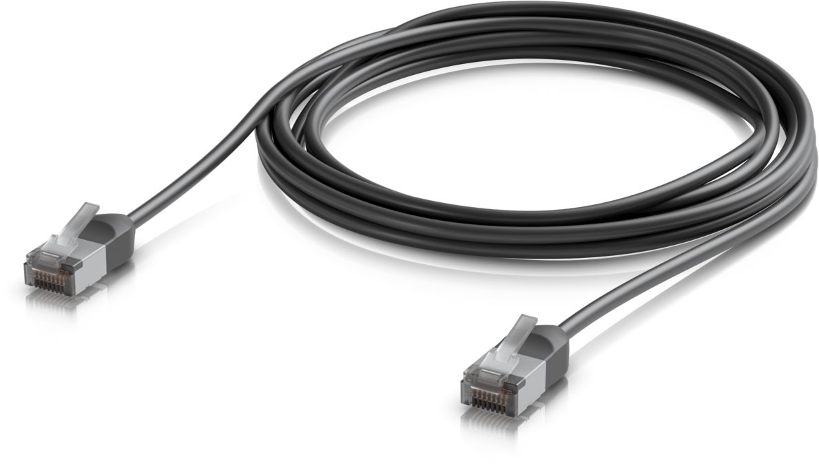 Ubiquiti UniFi venkovní premium Cat6A patch kabel, 3m, černý